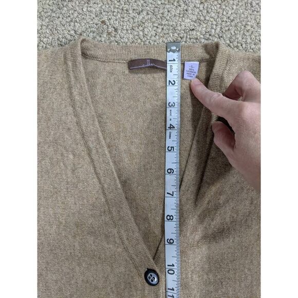 Cullen 100% Cashmere baloon sleeve cardigan sweater. small Beige - Picture 5 of 14